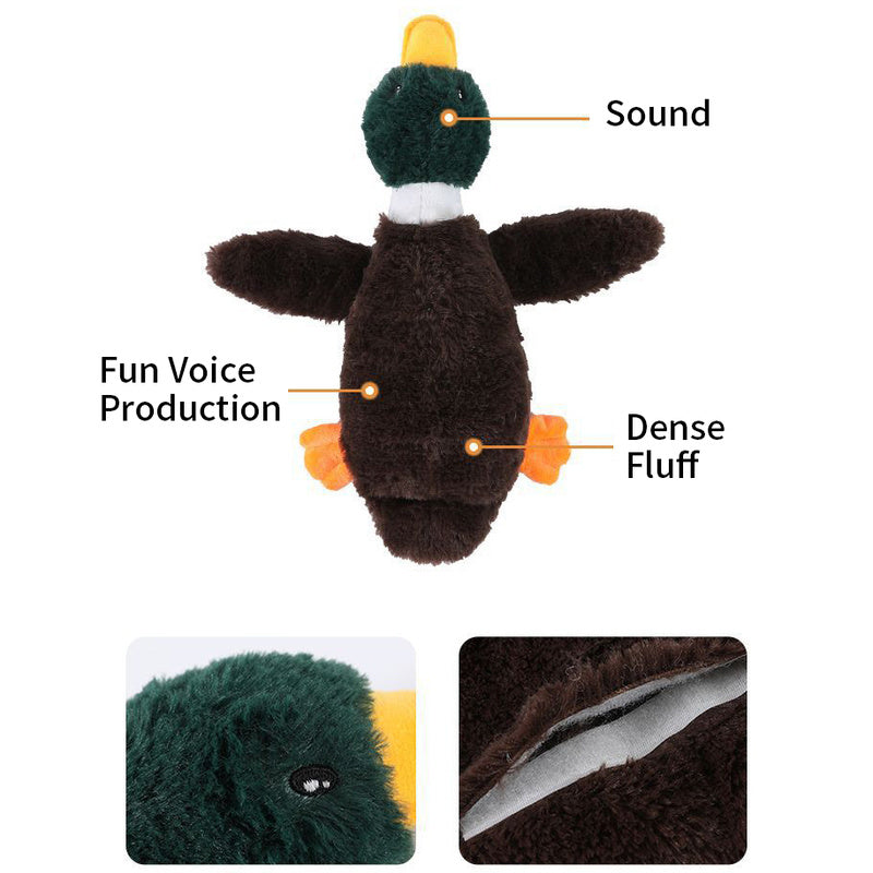 Plush Mallard Duck Dog Toy Plush Squeaky Dog Toy Crinkle Dog Toy Cute Duck Pet Toy for Small Medium Large Pets Stuffed Animals Chew Toy for Biting Training Teething Indoor Pet Interactive Toy