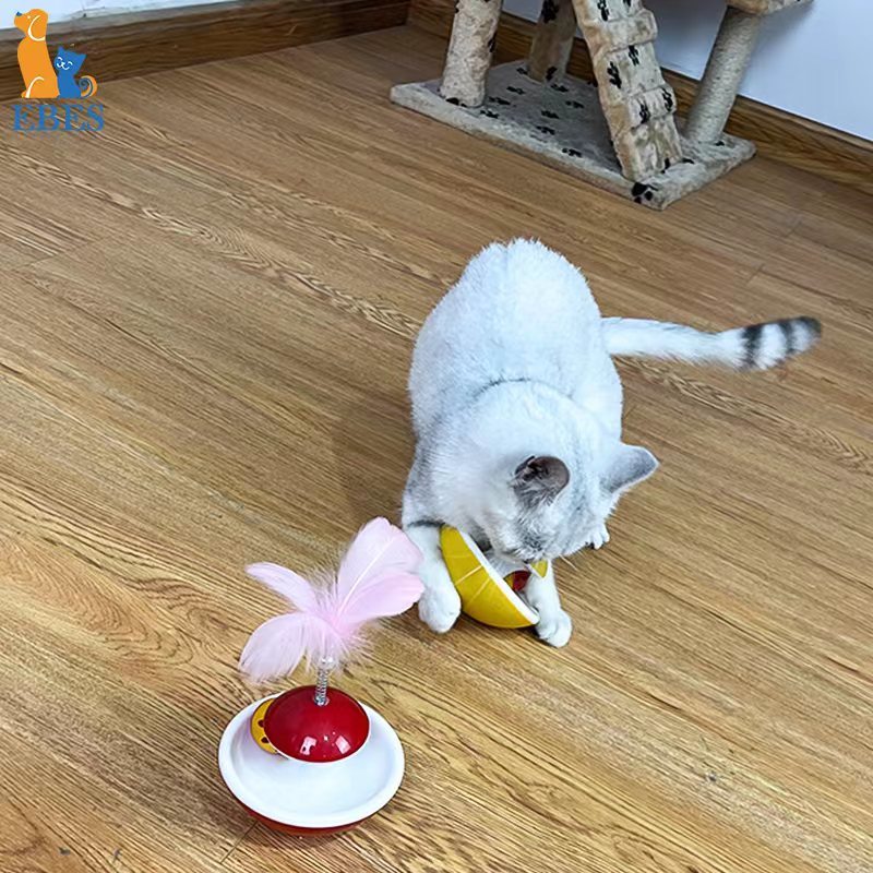 New Durable Funny Pet Cat Toys for entertain itself Mimi Favorite Feather Tumbler with small bell Kitten Cat Toys For Catch