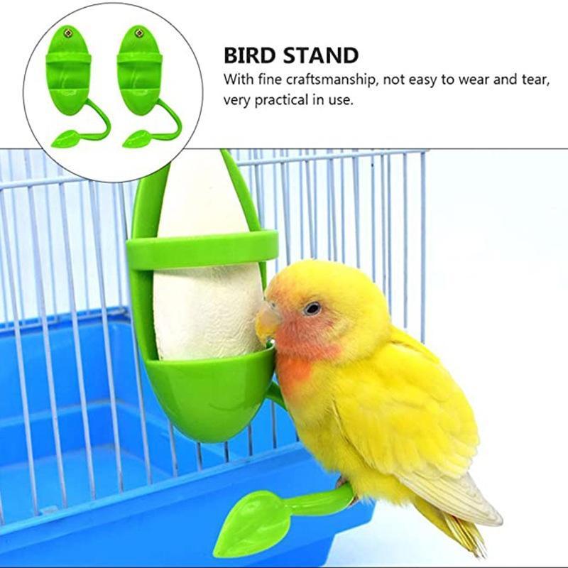 1PC Parrot Feeder With Standing Rack Cuttlefish Bone Holder Plastic Hanging Food Container Cage Accessories Pet Bird Supplies