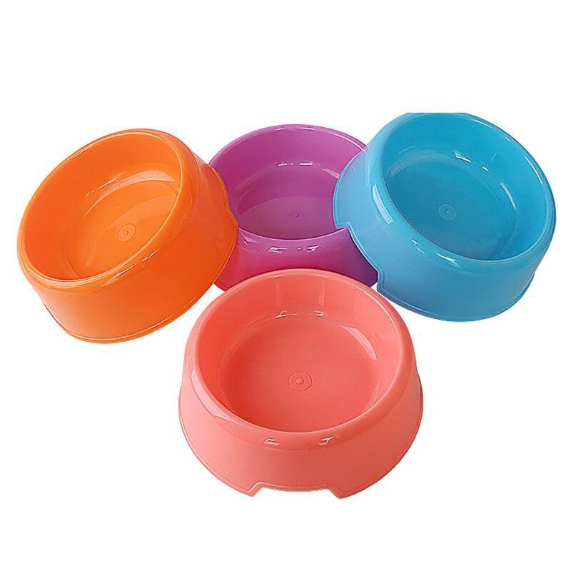 1Pc High Quality Solid Color Pet Bowls Candy-Colored Lightweight Plastic Single Bowl Small Dog Cat Pet Bowl Pet Feeding Supplies