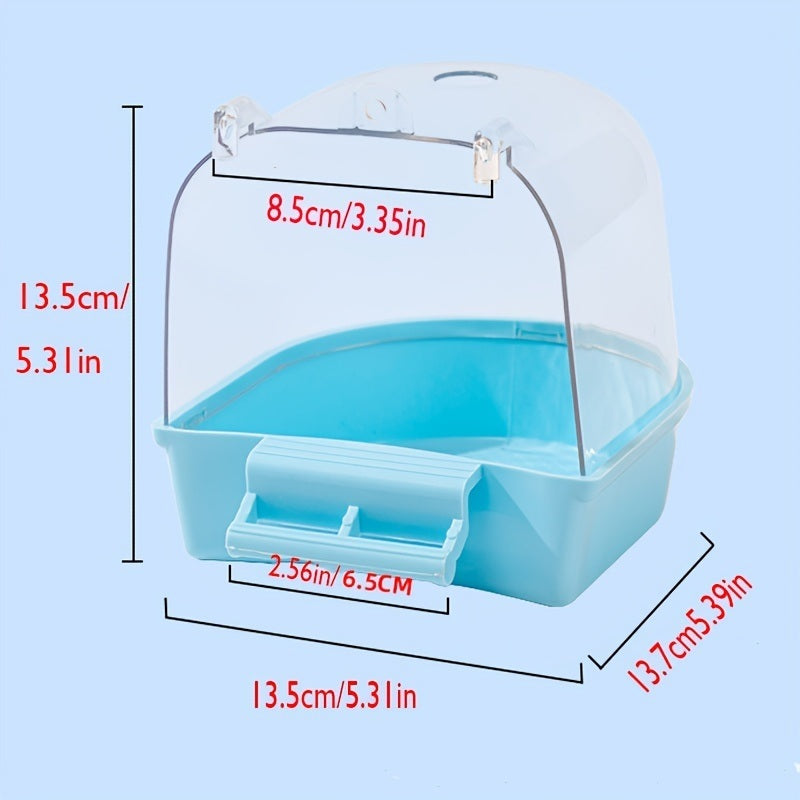 1pcs Bird Bath Box; Parrot Bath Box Bird Cage Accessory Supplies Bathing Tub Bath Parrot Bathing Tub