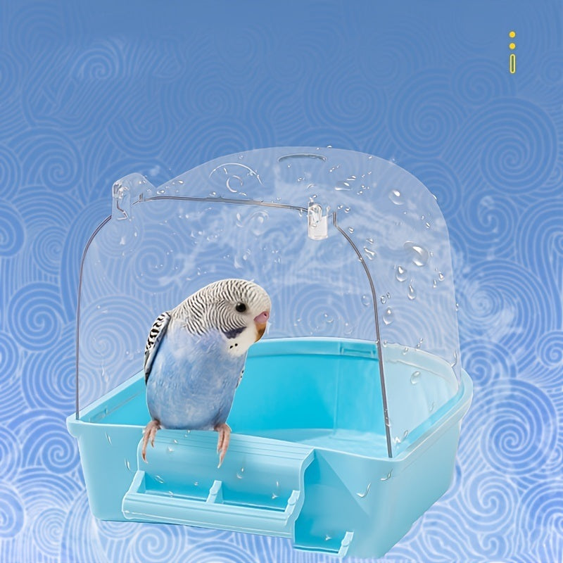 1pcs Bird Bath Box; Parrot Bath Box Bird Cage Accessory Supplies Bathing Tub Bath Parrot Bathing Tub