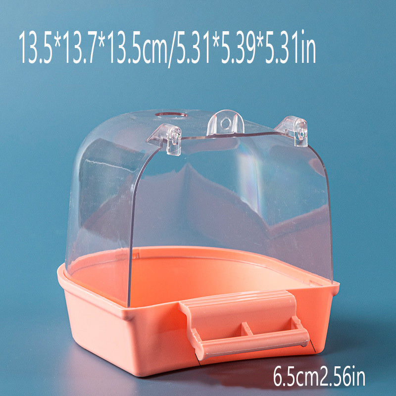 1pcs Bird Bath Box; Parrot Bath Box Bird Cage Accessory Supplies Bathing Tub Bath Parrot Bathing Tub