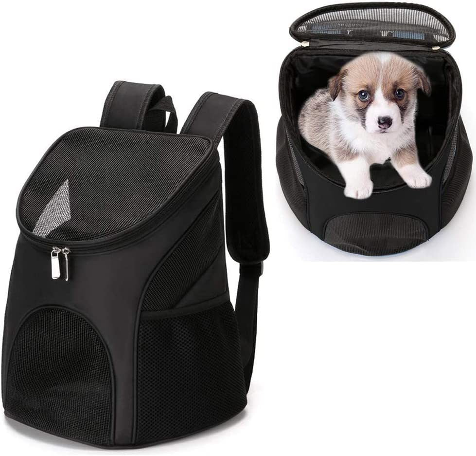 Dog Carrier Backpack Breathable for Small Pets/Cats/Puppies; Pet Carrier Bag with Mesh Ventilation; Safety Features and Cushion Back Support; for Traveling; Hiking; Camping; Walking & Outdoor