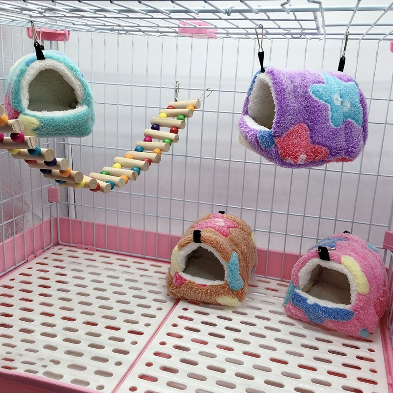 2pcs Bird Cage Parrot Cotton Nest Mini House; suitable for Hamsters; squirrels; sugar gliders; colugos; Dutch pigs; guinea pigs; Chinchillas