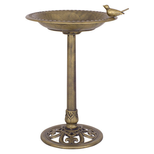 New Design Outdoor Garden Green Pedestal Bird Bath Feeder