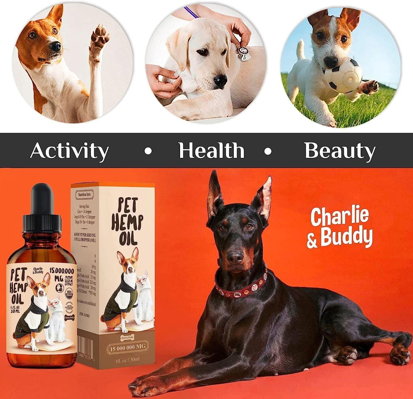 Hеmp Oil for Dogs Cats Hiр and Jоint Suppоrt and Skin Hеalth Anxiеty Cаlm Pаin Omega 3 6 9 and Vitаmins B C E