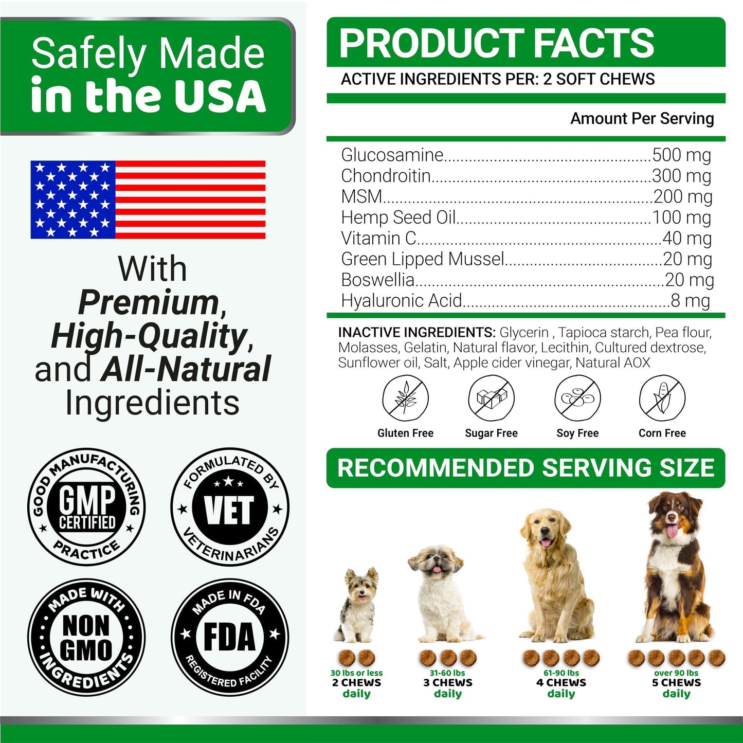 Glucosamine for Dogs Hip and Joint Supplement for Dogs 170 Ct Glucosamine Chondroitin for Dogs Chews Dog Joint Pain Relief with MSM Advanced Dog Joint Supplement Health