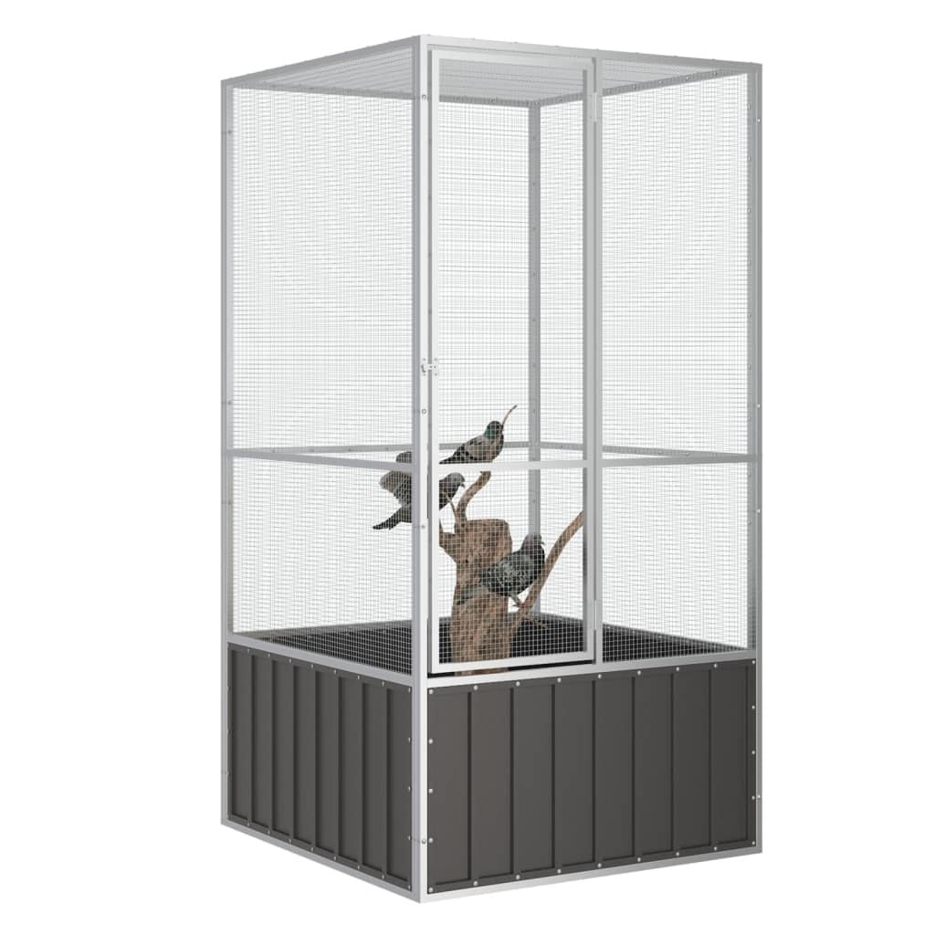 Bird Cage Anthracite 43.7"x42.1"x83.3" Galvanized Steel