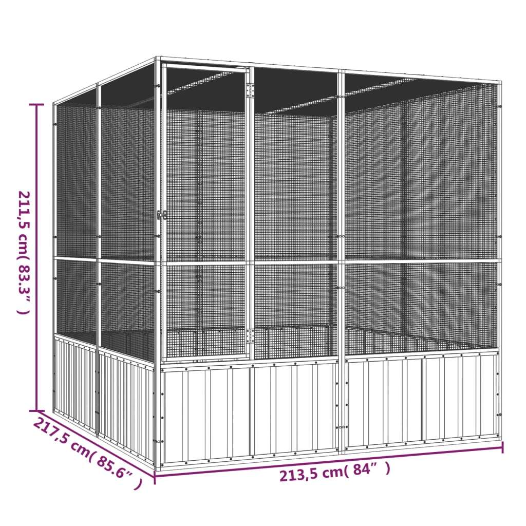 Bird Cage Gray 84.1"x85.6"x83.3" Galvanized Steel