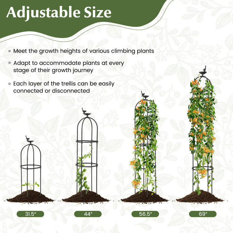 2-Pack Garden Obelisk Trellis for Climbing Plants