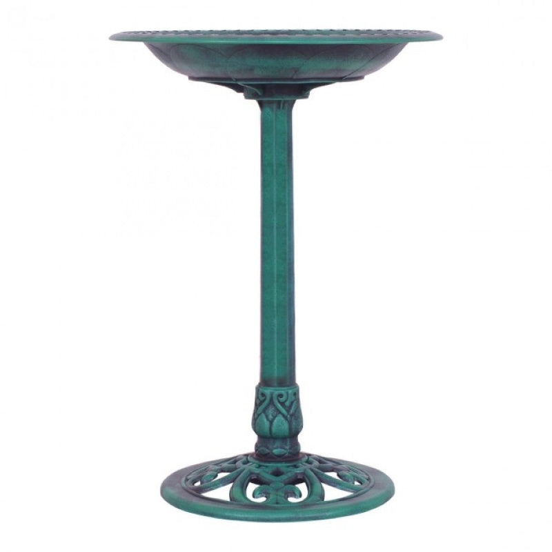 New Design Outdoor Garden Green Pedestal Bird Bath Feeder