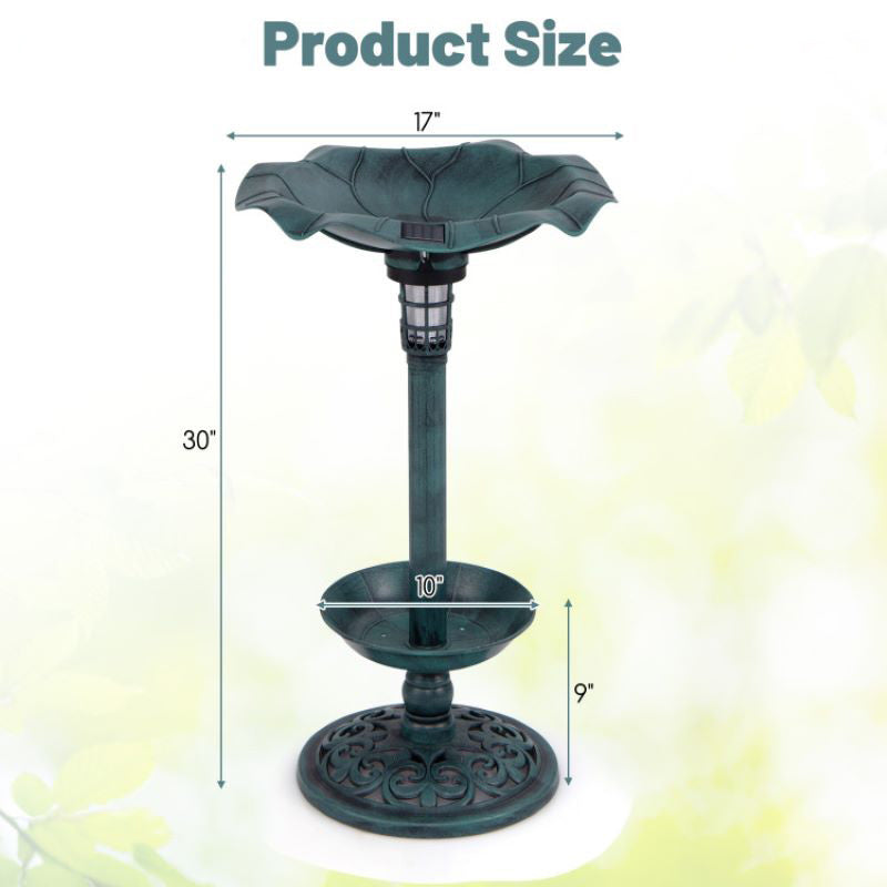 Birdbath with Bird Feeder and Flower Planter for Outdoor Decor