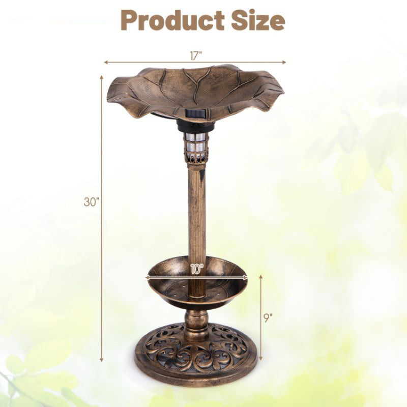 Birdbath with Bird Feeder and Flower Planter for Outdoor Decor