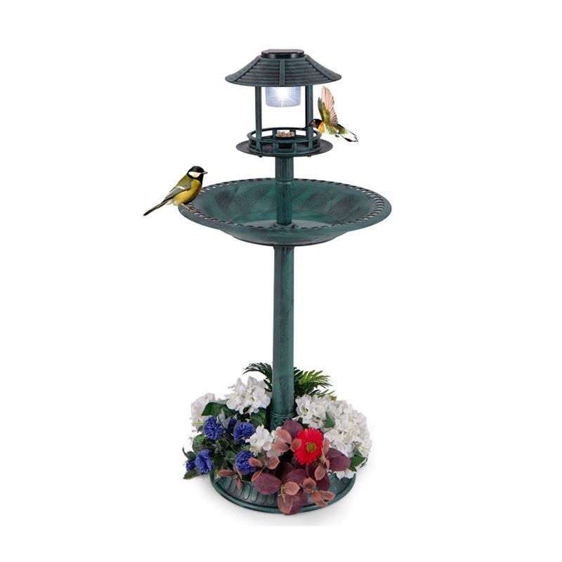 Bird Bath Feeder with Solar Light for Garden Backyard Decor