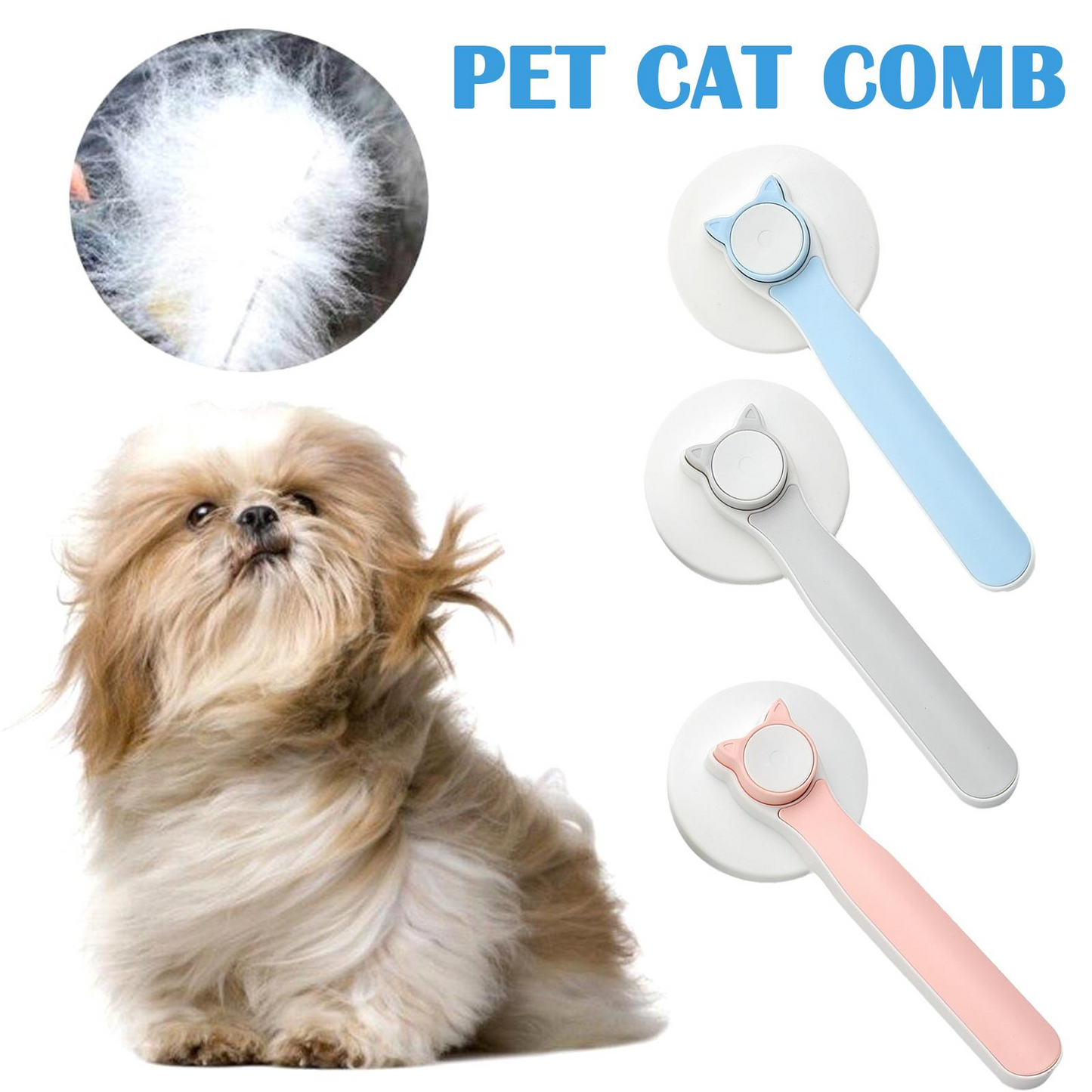 Cat Grooming Brush, Self Cleaning Slicker Brushes For Dogs Cats Pet Grooming Brush Tool Gently Removes Loose Undercoat, Mats Tangled Hair Slicker Brush For Pet Massage- Upgraded